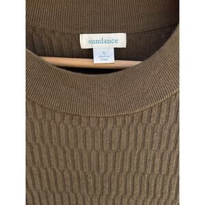 Sundance Natures Hue Dress Green Textured Long Sleeves Ruffle Size S